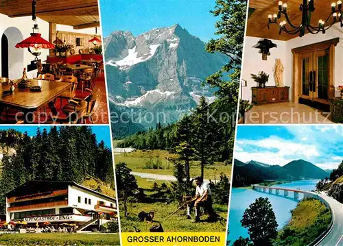 AK / Ansichtskarte Eng Hinterriss Tirol Alpengasthof Eng am Gr Ahornboden Saal Alpenstrasse