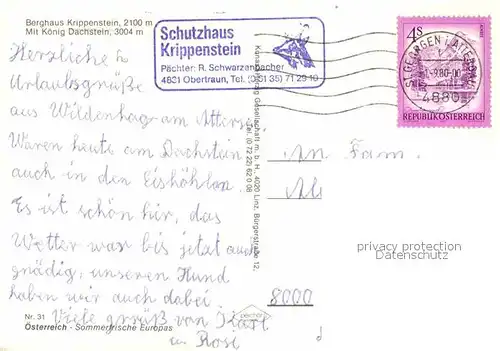 AK / Ansichtskarte Obertraun Berghaus Krippenstein mit Dachstein Kat. Obertraun