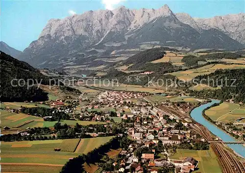 AK / Ansichtskarte Bischofshofen Salzach Fliegeraufnahme mit Tennengebirge