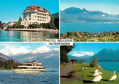 AK / Ansichtskarte Hilterfingen Thunersee Hotel Bellevue Seepartie