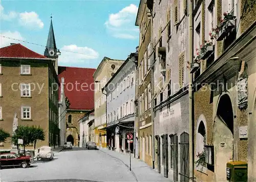 AK / Ansichtskarte Laufen Salzach Strassenpartie mit Stiftskirche Kat. Laufen