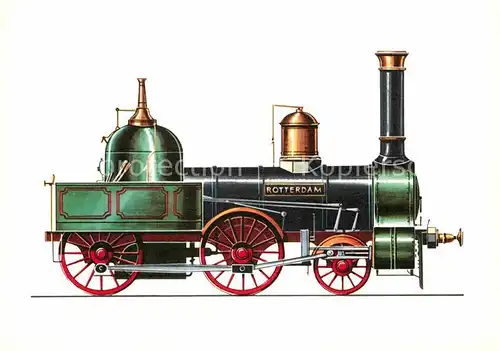 AK / Ansichtskarte Lokomotive Personenzug Lokomotive Rotterdam 1856  Kat. Eisenbahn