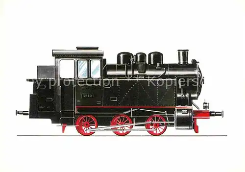 AK / Ansichtskarte Lokomotive Gueterzug Tenderlokomotive Baureihe 80 Zeichnung Swoboda  Kat. Eisenbahn