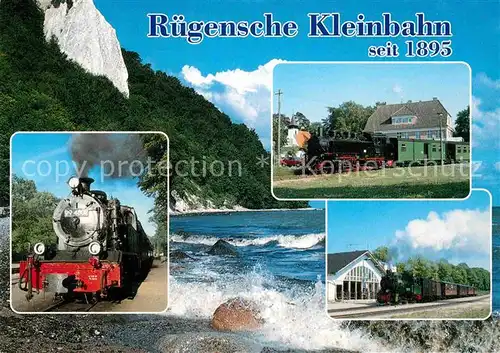 AK / Ansichtskarte Lokomotive Ruegensche Kleinbahn Kreidefelsen Goehren Baabe Binz Ost  Kat. Eisenbahn