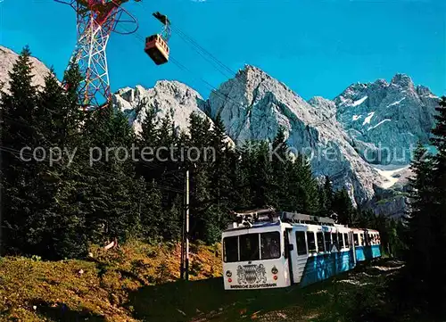 AK / Ansichtskarte Zahnradbahn Seilbahn Zugspitze Riffelspitzen  Kat. Bergbahn