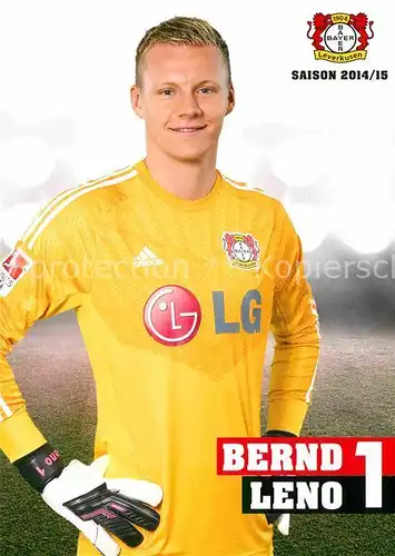 AK / Ansichtskarte Fussball Bayer Leverkusen Bernd Leno Torwart Kat. Sport