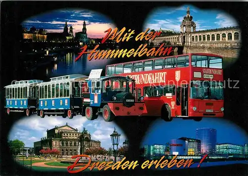 AK / Ansichtskarte Autobus Omnibus Stadtrundfahrt Hummelbahn Dresden  Kat. Autos