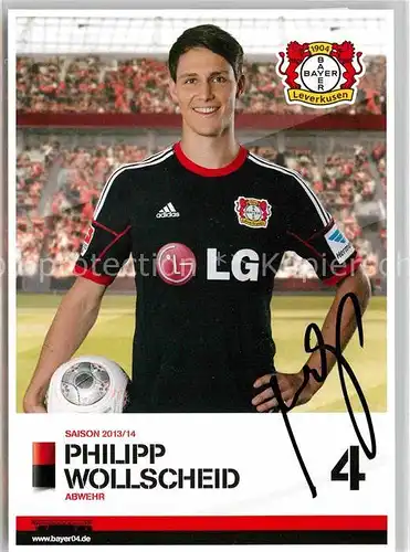 AK / Ansichtskarte Fussball Bayer 04 Leverkusen Philipp Wollscheid Autogramm  Kat. Sport