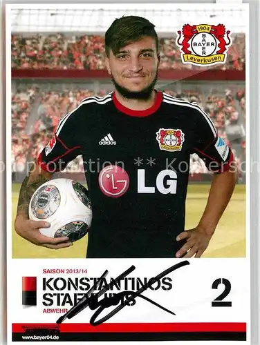 AK / Ansichtskarte Fussball Bayer 04 Leverkusen Konstantinos Stafylidis Autogramm  Kat. Sport