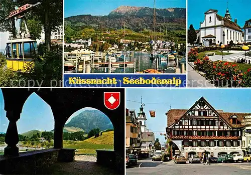 AK / Ansichtskarte Kuessnacht Seebodenalp Seilbahn Hafen Vierwaldstaettersee Kat. Kuessnacht