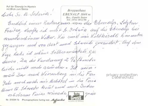 AK / Ansichtskarte Ebenalp Appenzell Seilbahn Saentis Alphoerner Kat. Ebenalp