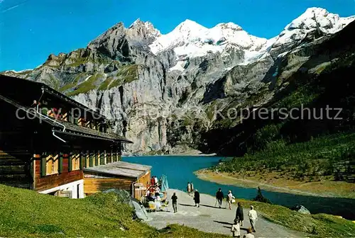 AK / Ansichtskarte Kandersteg BE Oeschinensee mit Bluemlisalpgruppe und Fruendenhorn Kat. Kandersteg