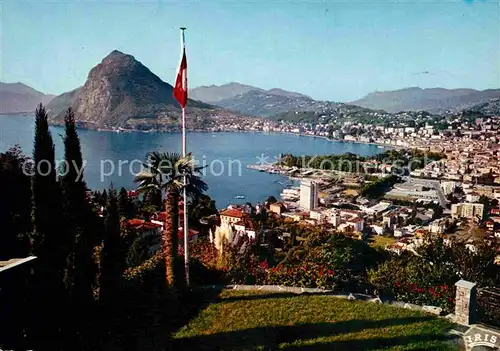 AK / Ansichtskarte Lugano TI Vista Generale con S. Salvatore et Lago di Lugano Kat. Lugano