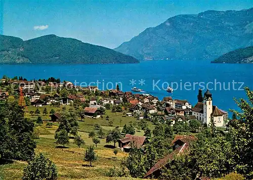 AK / Ansichtskarte Beckenried Fliegeraufnahme mit Vierwaldstaettersee Kat. Beckenried