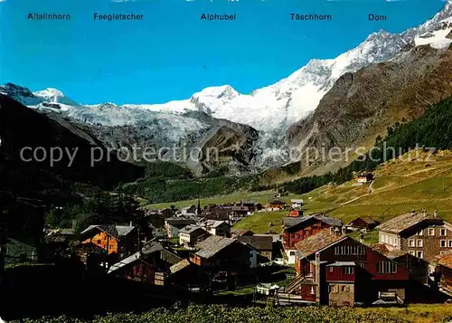 AK / Ansichtskarte Saas Fee Wallsi Alphubel Feegletscher Dom Allalinhorn Kat. Saas Fee