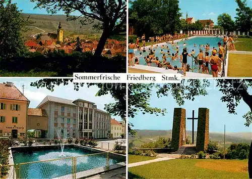 AK / Ansichtskarte Friedberg Steiermark Panorama Schwimmbad Gedenkstaette Kat. Friedberg am Wechsel