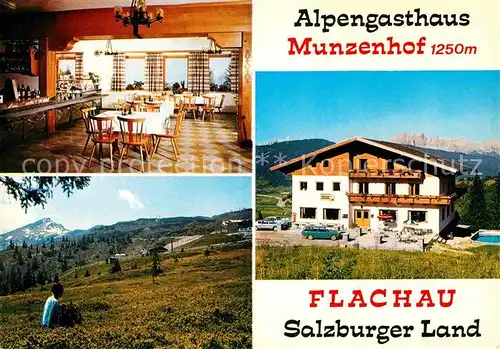 AK / Ansichtskarte Flachau Alpengasthof Munzenhof Gastraum Panorama Kat. Flachau