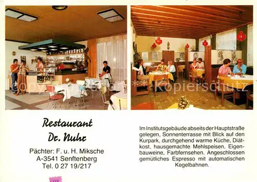 AK / Ansichtskarte Senftenberg Niederoesterreich Restaurant Dr Nuhr Theke Gaststube Kat. Senftenberg