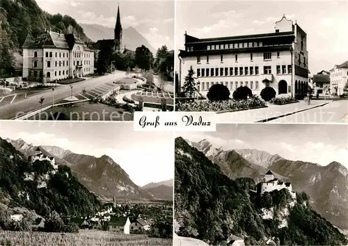 AK / Ansichtskarte Vaduz Teilansichten mit Schloss Alpenpanorama Kat. Vaduz