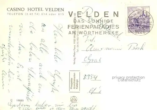 AK / Ansichtskarte Velden Woerther See Casino Hotel Garten Badestrand Kat. Velden am Woerther See