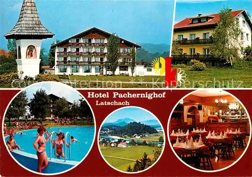 AK / Ansichtskarte Latschach Hotel Pachernighof Restaurant Swimming Pool Bildstock Kat. St Egyden Velden Woerther See