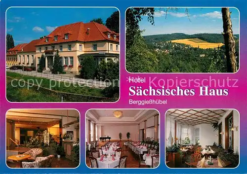 AK / Ansichtskarte Berggiesshuebel Hotel Saechsisches Haus Restaurant Landschaftspanorama Kat. Bad Gottleuba Berggiesshuebel