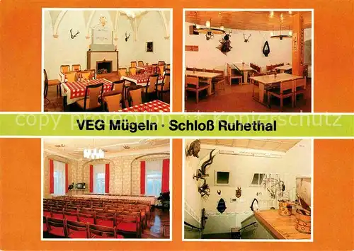 AK / Ansichtskarte Muegeln Oschatz VEG Muegeln Schloss Ruhethal Bischofszimmer Turmcafe Kulturraum Club Kat. Muegeln Oschatz