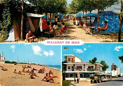 AK / Ansichtskarte Malgrat de Mar Camping Stella Maris Playa Restaurant Touristenbahn Kat. Malgrat de Mar