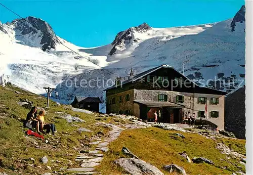 AK / Ansichtskarte Greizerhuette am Floitengrund mit Floitenspitze Trippachsattel Zillertal Kat. Ginzling Mayrhofen