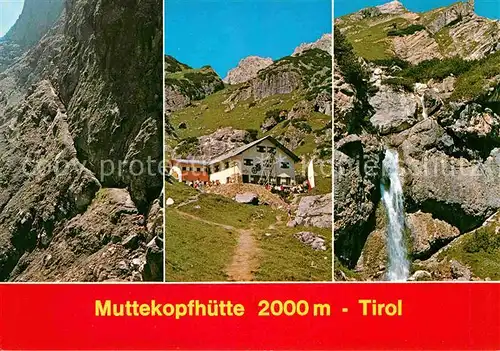 AK / Ansichtskarte Muttekopfhuette Berghaus Lechtaler Alpen Wasserfall Kat. Imst