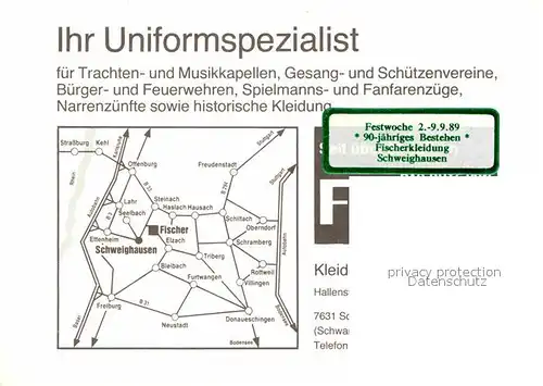 AK / Ansichtskarte Schweighausen Schuttertal Kleiderfabrik Fischer Uniformen Kat. Schuttertal