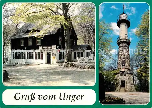 AK / Ansichtskarte Rugiswalde Berghotel Unger Juergen Mueller Aussichtsturm Sendeturm Kat. Neustadt Sachsen
