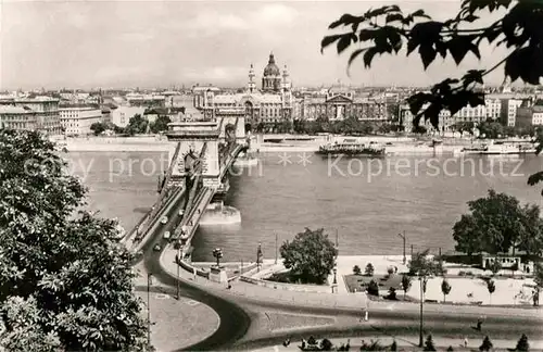 AK / Ansichtskarte Budapest Kettenbruecke Panorama Kat. Budapest