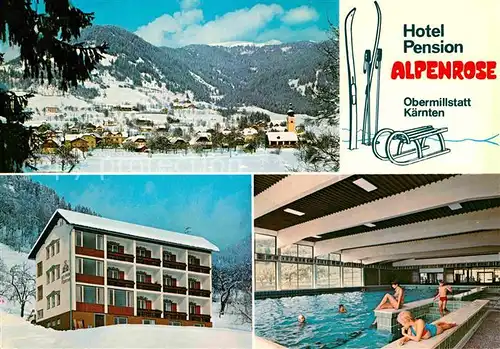 AK / Ansichtskarte Obermillstatt Kaernten Hotel Pension Alpenrose Winter