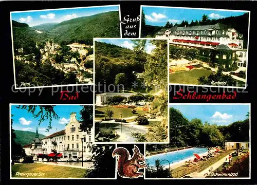 AK / Ansichtskarte Schlangenbad Taunus Schimmbad Kurhotel Kat. Schlangenbad