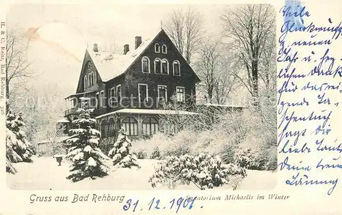 AK / Ansichtskarte Bad Rehburg Sanatorium Michaelis im Winter Kat. Rehburg Loccum