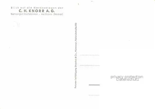AK / Ansichtskarte Heilbronn Neckar Fliegeraufnahme Werksanalgen der C.H. Knorr A.G. Kat. Heilbronn