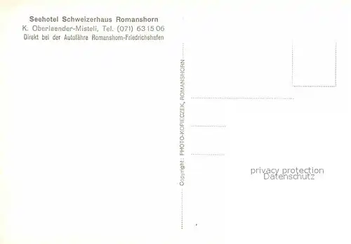 AK / Ansichtskarte Romanshorn Bodensee Seehotel Schweizerhaus