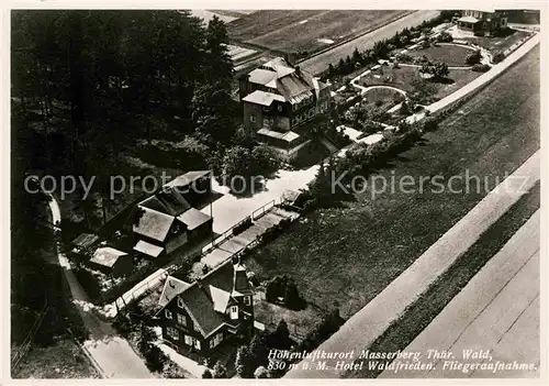 AK / Ansichtskarte Masserberg Fliegeraufnahme Hotel Waldfrieden  Kat. Masserberg