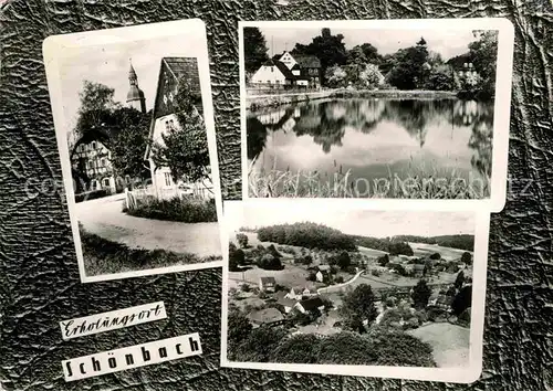 AK / Ansichtskarte Schoenbach Lausitz Kirche Weiher Panorama  Kat. Schoenbach Loebau