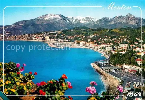 AK / Ansichtskarte Menton Alpes Maritimes Panorama Cote d Azur Frontiere Franco Italienne e la Baie de Garavan Kat. Menton