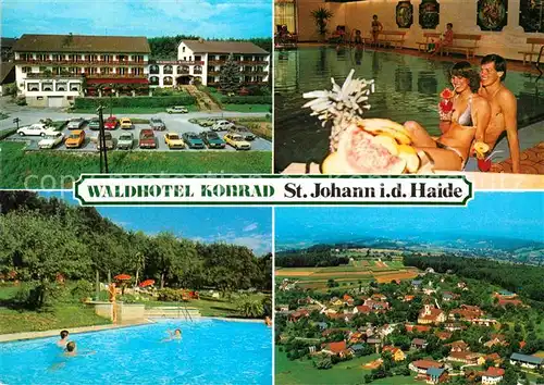 AK / Ansichtskarte St Johann Haide Waldhotel Konrad Hallen und Freibad Fliegeraufnahme Kat. St Johann in der Haide Steiermark