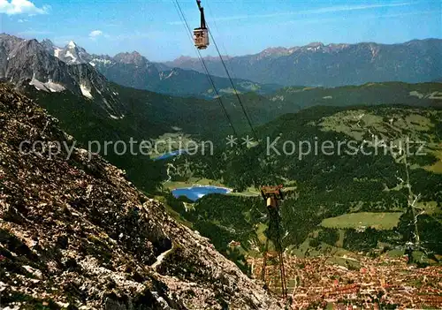 AK / Ansichtskarte Seilbahn Karwendel Mittenwald Lautersee Ferchensee  Kat. Bahnen