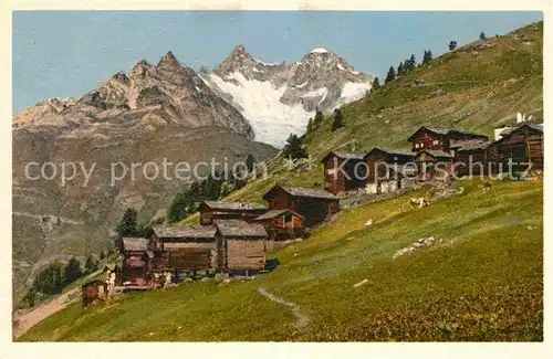 AK / Ansichtskarte Findelen VS Zermatt Gabelhoerner Wellenkuppe Kat. Findeln Findelen