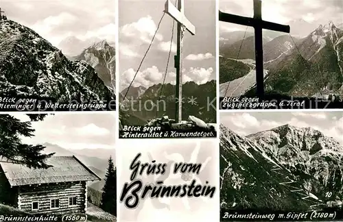 AK / Ansichtskarte Zugspitze Bruennsteinhuette Hinterautal Karwendel  Kat. Garmisch Partenkirchen