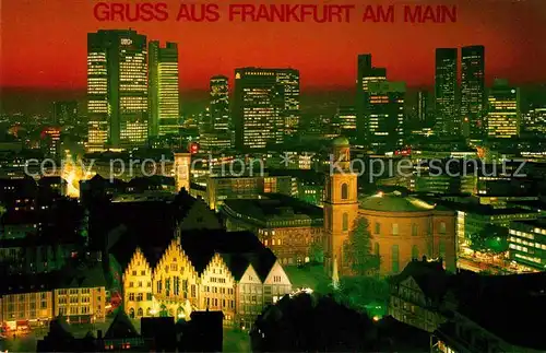 AK / Ansichtskarte Frankfurt Main Skyline bei Nacht Kat. Frankfurt am Main