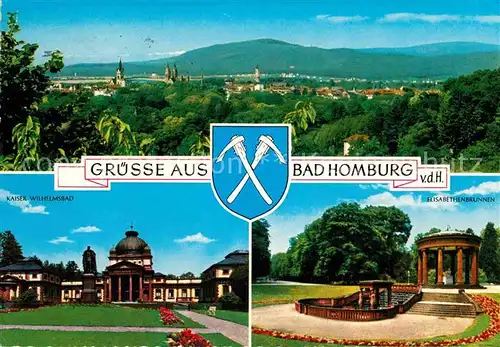 AK / Ansichtskarte Bad Homburg Panorama Kaiser Wilhelmsbad Elisabethenbrunnen Kat. Bad Homburg v.d. Hoehe
