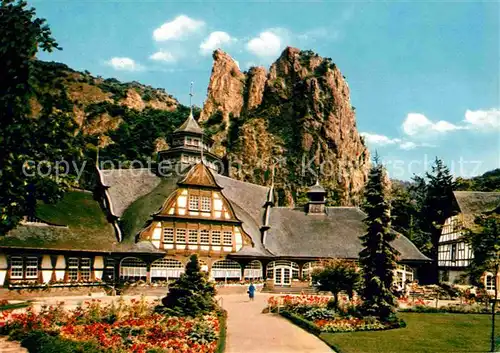 AK / Ansichtskarte Bad Muenster Stein Ebernburg Baederhaus mit Rheingrafenstein Kat. Bad Muenster am Stein Ebernburg