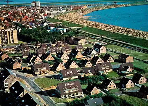 AK / Ansichtskarte Buesum Nordseebad Haus Elke und Haus Berlin Fliegeraufnahme Kat. Buesum