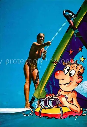 AK / Ansichtskarte Segeln Windsurfen Humor Fernglas Riviera Adriatica  Kat. Sport